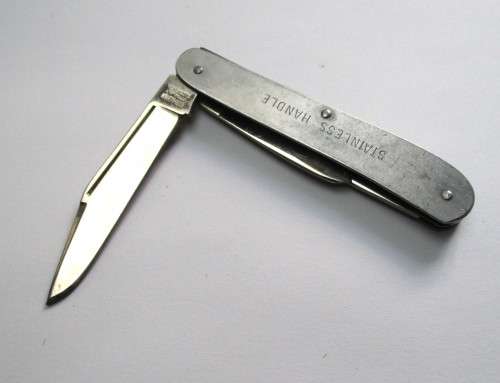 Vintage Stockman pocket knife, Kutmaster Utica, New York, Made in USA. Stainless steel