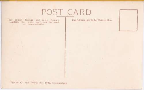 Vintage Post card, Schoemansville Hartebeespoort Dam, Below the Dam Wall. SAPSCO Real Photo Jhb.