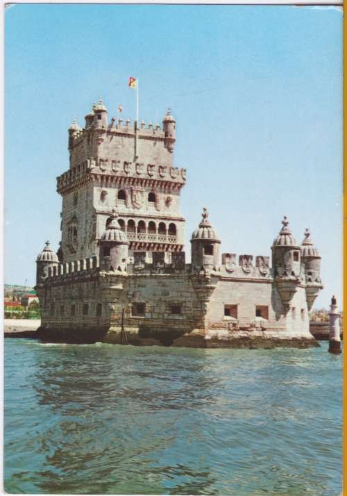 Vintage postcard -- Lisbon -- Tower of Belem, Portugal