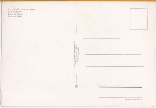 Vintage postcard -- Lisbon -- Tower of Belem, Portugal
