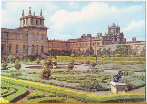 Vintage postcard - Blenheim Palace - Italian Gardens, England.