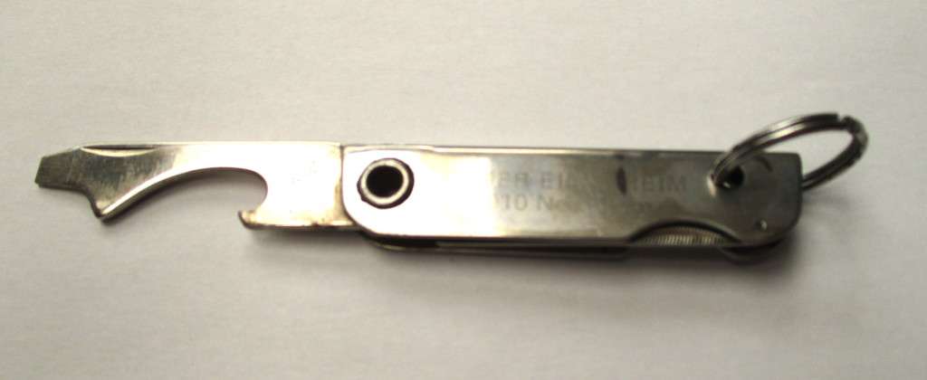 Vintage USA key chain multitool / knife / bottle opener / nail file -- Made by Bassett, USA , 79