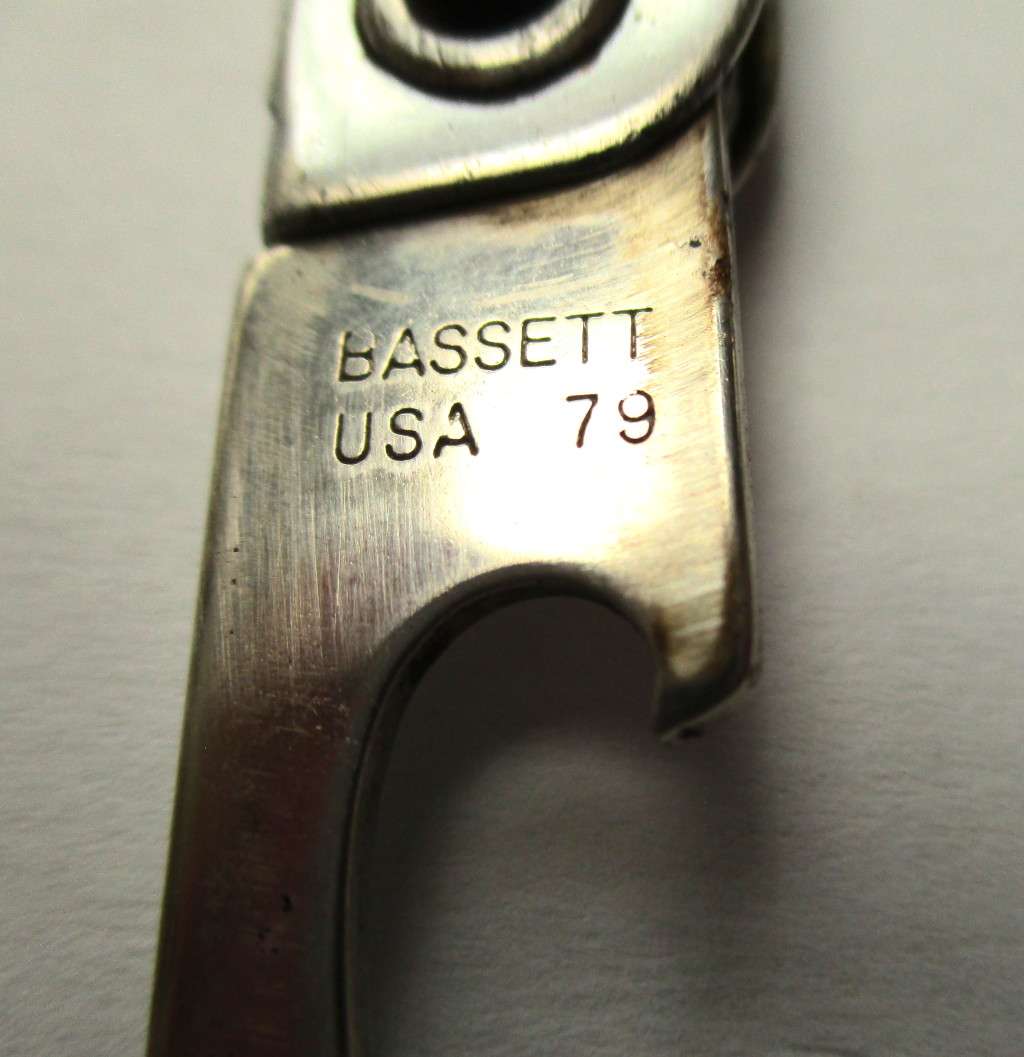 Vintage USA key chain multitool / knife / bottle opener / nail file -- Made by Bassett, USA , 79