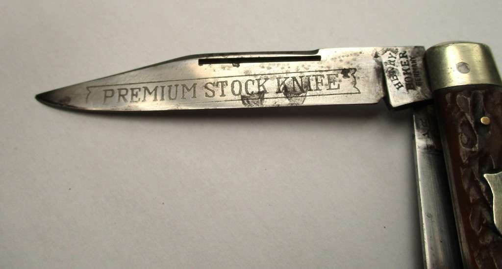 Vintage Henry Boker Premium Stock Knife / Stockman Knife - Bone handle - Germany