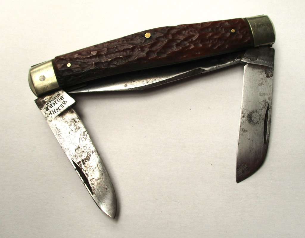Vintage Henry Boker Premium Stock Knife / Stockman Knife - Bone handle - Germany