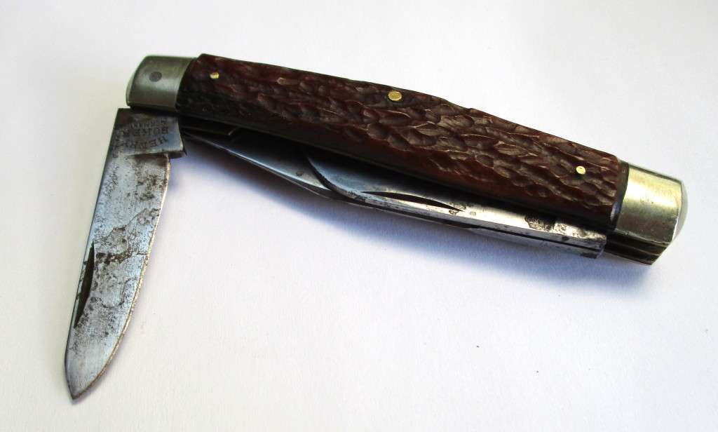 Vintage Henry Boker Premium Stock Knife / Stockman Knife - Bone handle - Germany