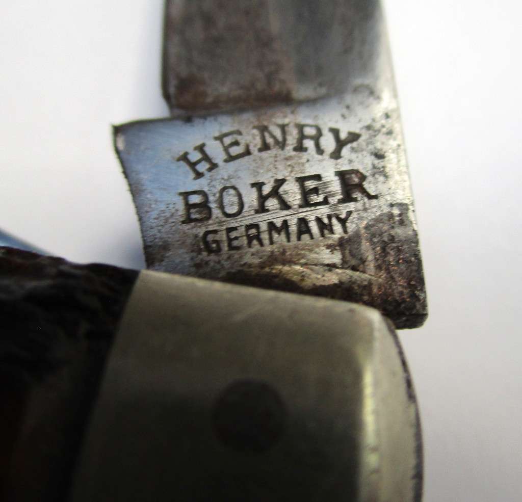 Vintage Henry Boker Premium Stock Knife / Stockman Knife - Bone handle - Germany