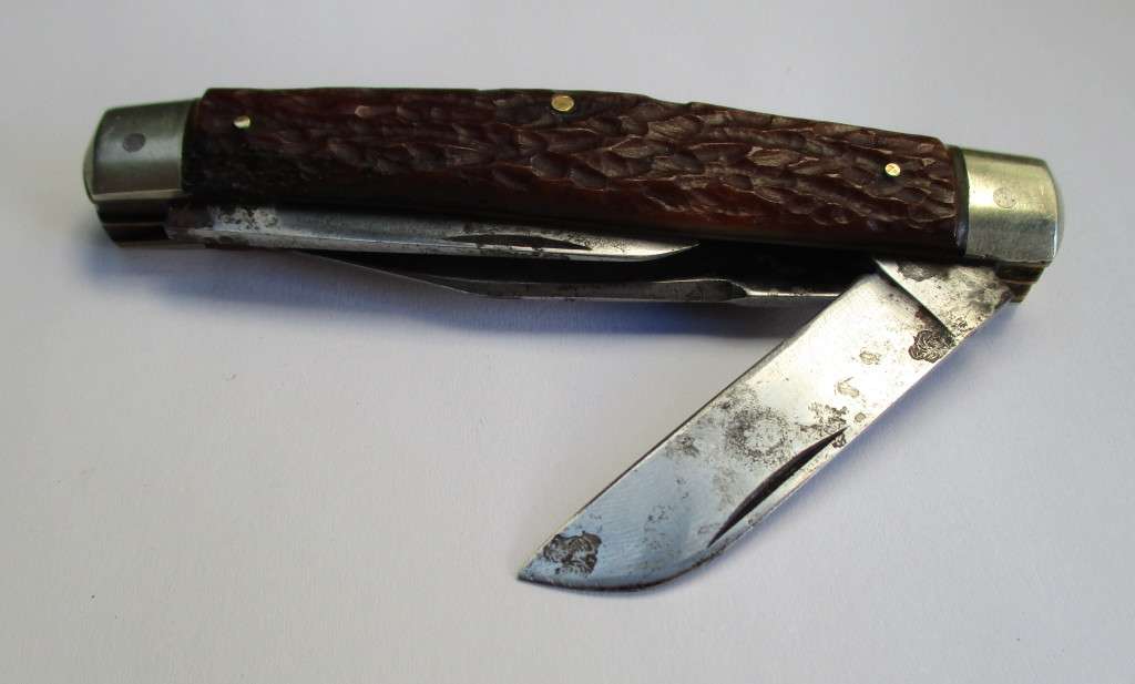 Vintage Henry Boker Premium Stock Knife / Stockman Knife - Bone handle - Germany