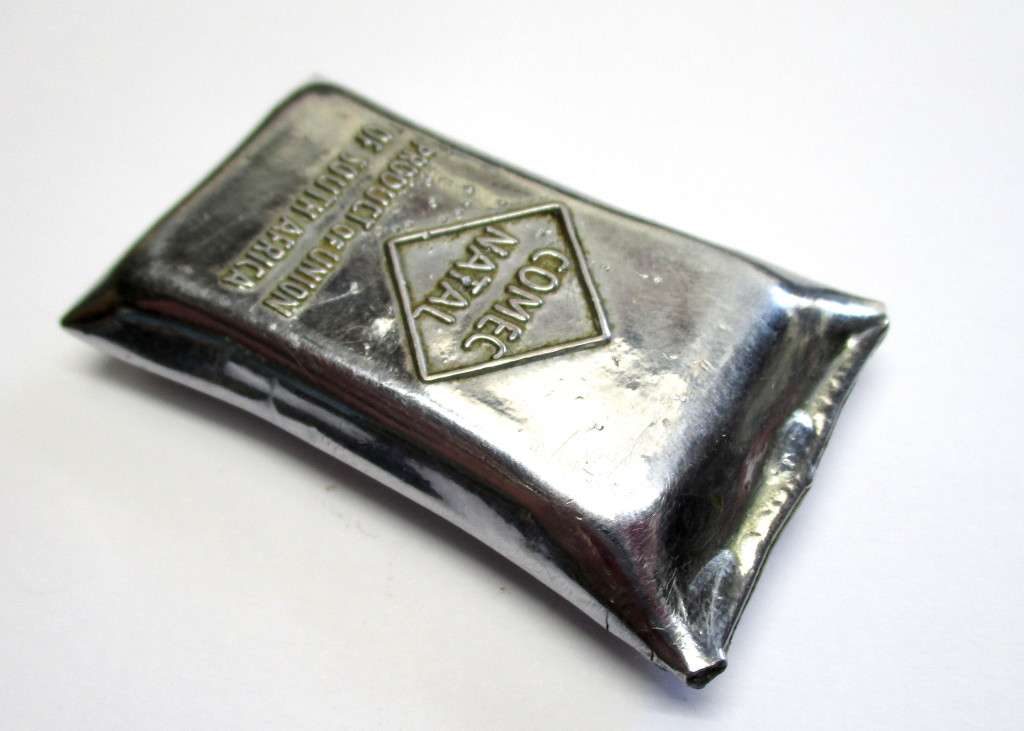 Unusual Union of South Africa Paperweight - COMEC - Natal - Wattle Extract - metal - sack