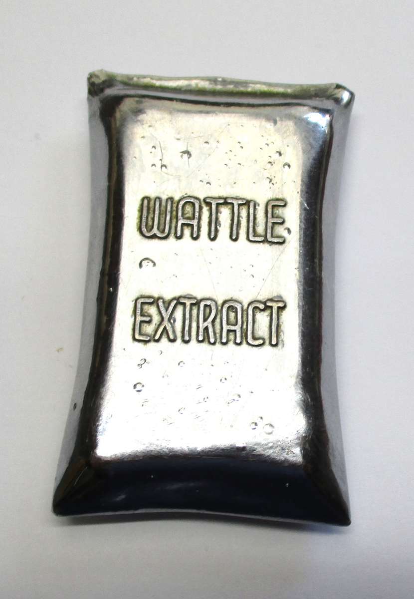 Unusual Union of South Africa Paperweight - COMEC - Natal - Wattle Extract - metal - sack