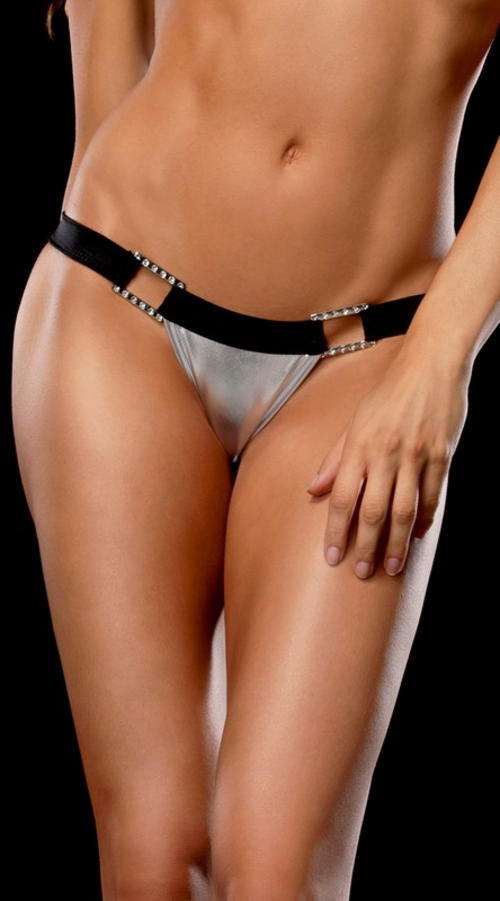 Sexy Comfort Strap Stretch Metallic Rio Scrunch Panty