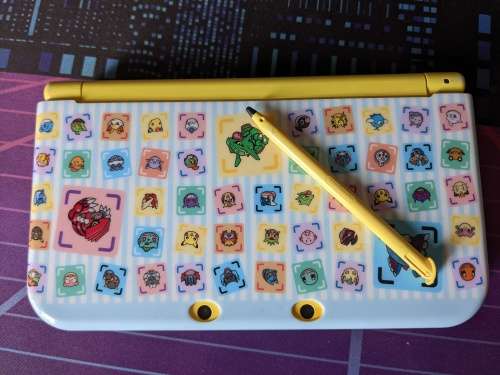 New Nintendo 3DS XL / LL Yellow Pikachu edition with 128GB memory card