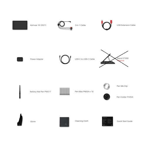 Huion Kamvas 16 (2021), 15.6 Inch - No stand