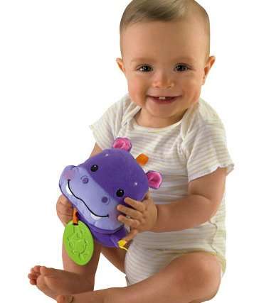 Fisher Price Precious Planet Soft & Soothing Rattle Teether hippo + lion + free lamaze grip and grow