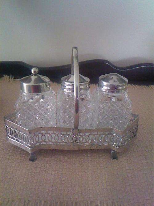 LOVELY OLD CRUET SET, MADE IN ENGLAND