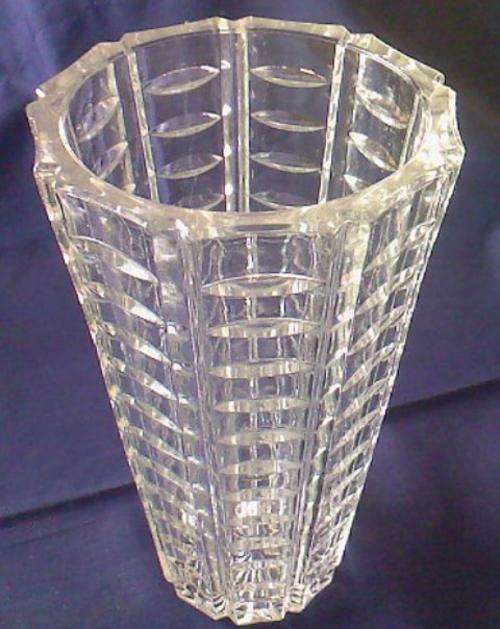 LOVELY CUT GLASS VASE, PLUS 1 EXTRA