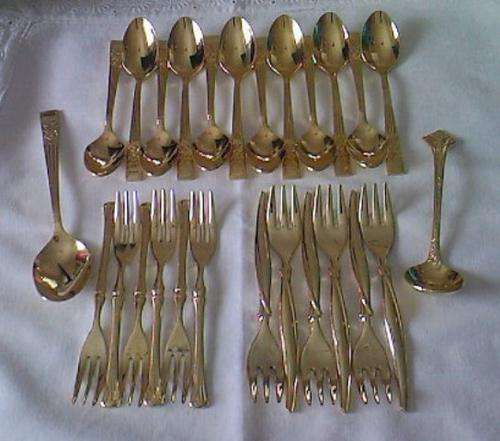 26 BEAUTIFUL PIECES OF GOLD PLATED TEA-TIME CUTLERY