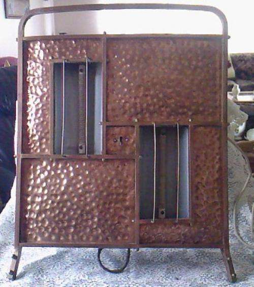LARGE 2-BAR HEATER IN COPPER FRAME WITH COPPER PLATING