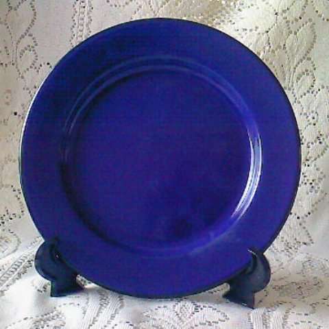 ENAMEL SIDEPLATE : ROYAL BLUE WITH BLACK TRIM