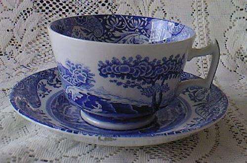 'ITALIAN' SPODE : EXTRA BIG CUP and SAUCER