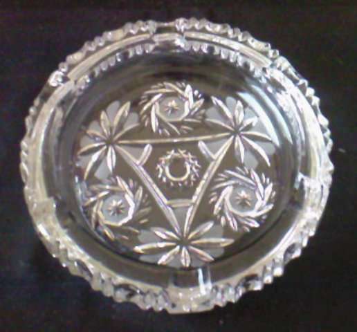 AND ANOTHER BEAUTIFUL CUT GLASS ASHTRAY