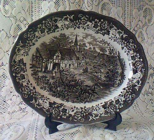 J&G MEAKIN BROWN 'STRATFORD STAGE' OVAL PLATTER (3 AVAILABLE)