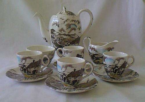 English Porcelain - WH GRINDLEY 'QUIET DAY' 11pc COFFEE SET (FINE ...