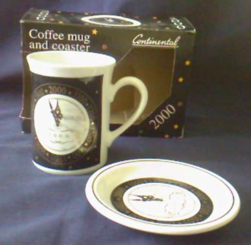 FATHER TIME 'MILLENNIUM' MUG and COASTER