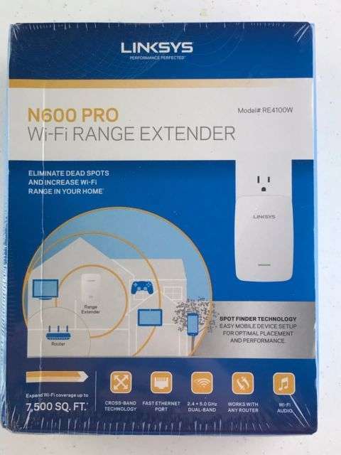 Linksys RE4100W WLAN repeater 600 Mbit/s 5 GHz, 2.4 GHz