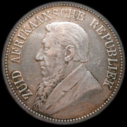 1892 Kruger ZAR Silver Single Shaft Crown 5Shillings (5S) *Weekend Special*