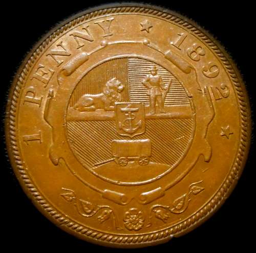 1892 ZAR Kruger Bronze Penny (1p) Very Nice AUNC *Weekend Special*