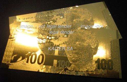 South Africa Mandela / Buffalo R100 24KT Gold BankNote- Stunning Gift / Collectable
