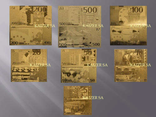 Euros 24K Gold notes set 5,10,20,50,100,200 & 500 EUROS 7 x Brilliant notes! $#Weekend Special #$