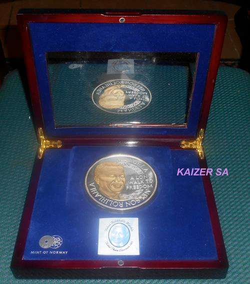 1Kg Silver Mint Of Norway Robben Island Mandela in Case