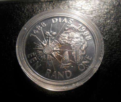 1988 SoAfrica Rand Silver Bartolomeu Dias 500th Anniversary Cape Proof+SAMint Box *Relisted due SNC*
