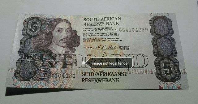 1990 Stals Five Rand Note #*$ Crazy Wednesday $*#