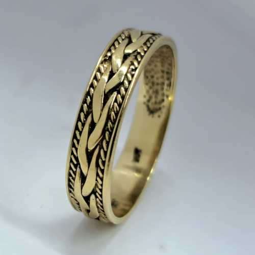 9ct Yellow Gold Mens Braided Band