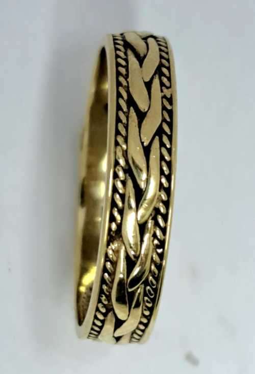 9ct Yellow Gold Mens Braided Band