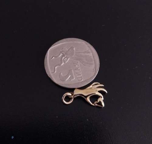 Heart and Hand Gold Charm