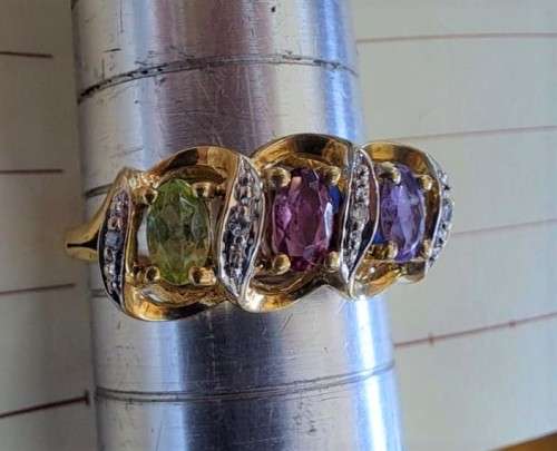 Three Semi-Precious Colour Stones with Diamonds