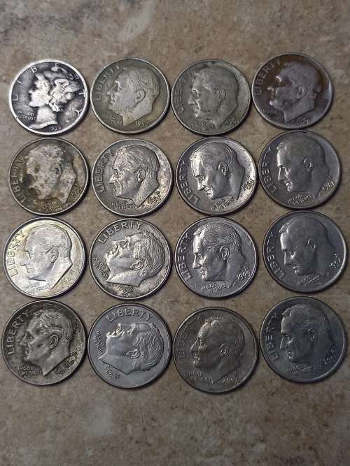 USA  dimes (16 off) 1939-2007 bid per coin