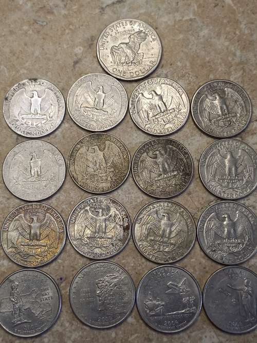 US  quarter dollar (16 off) bid per coin. winner gets free 1980 one dollar