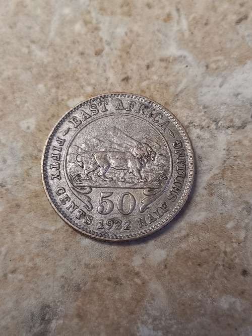 1922 silver East Africa half shilling
