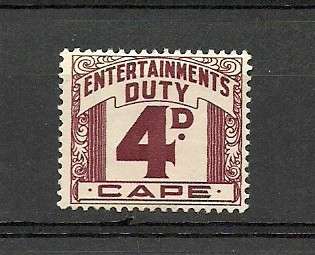 CAPE OF GOOD HOPE ENTERTAINMENTS DUTY 4D STAMP MM