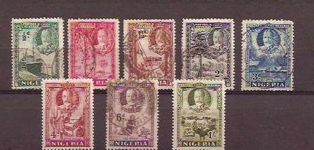 NIGERIA 1936  STAMPS UP TO 1/- USED
