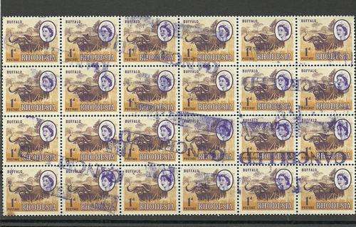 RHODESIA TELEGRAPH CANCELLED BLOCK USED