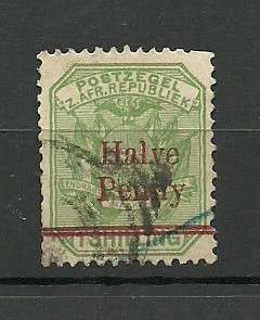 TRANSVAAL HALVE PENNY OVERPRINT STAMP USED
