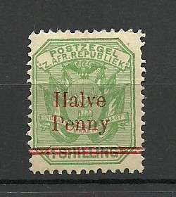 TRANSVAAL HALVE PENNY OVERPRINT STAMP USED