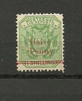 TRANSVAAL HALVE PENNY OVERPRINT STAMP USED