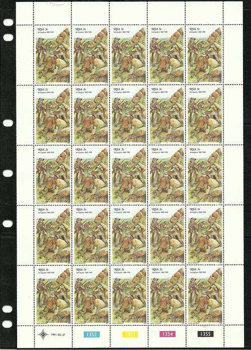 RSA 5c FULL SHEET 1352 MNH